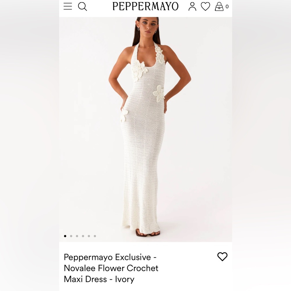 Peppermayo novalee flower Crochet Maxi Dress